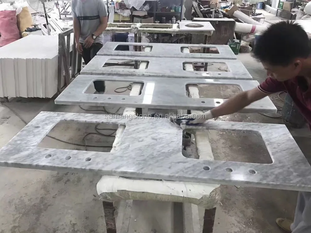 Types Italian white marble italian Bianco Carrara white bathroom countertop slabs