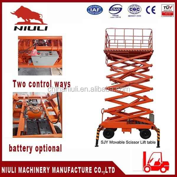 Portable lifter 11m lifting machine 4x4 mobile electric scissor lift