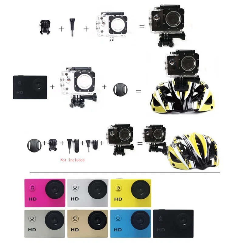 4K HD DVR Camera Waterproof 30M 2 inch 1080P A7 Sports Action  DV Action Video Cam  WIFI Camcorder