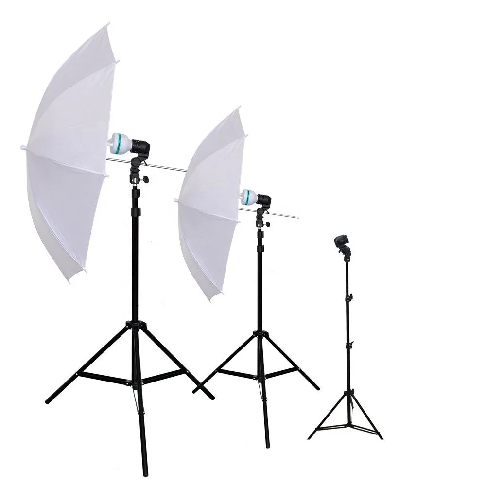 Triple 600W 5500K Photo Studio Day Light Umbrella Continuous Light Kit With Carrying Case, Professional Light for Studio