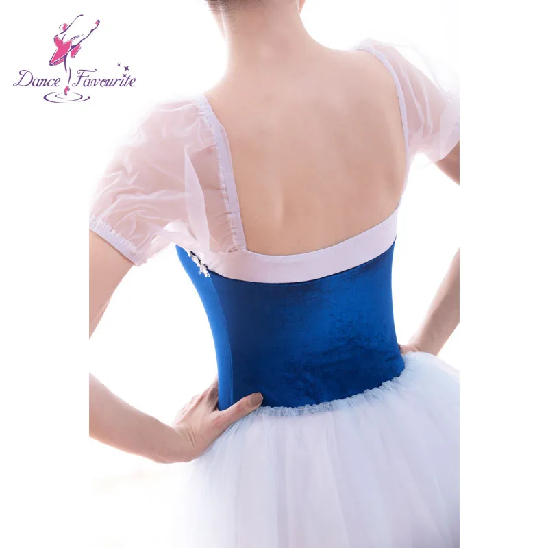 Short sleeve ballet tutu long dress for child and adult ballerina dance costume 18700