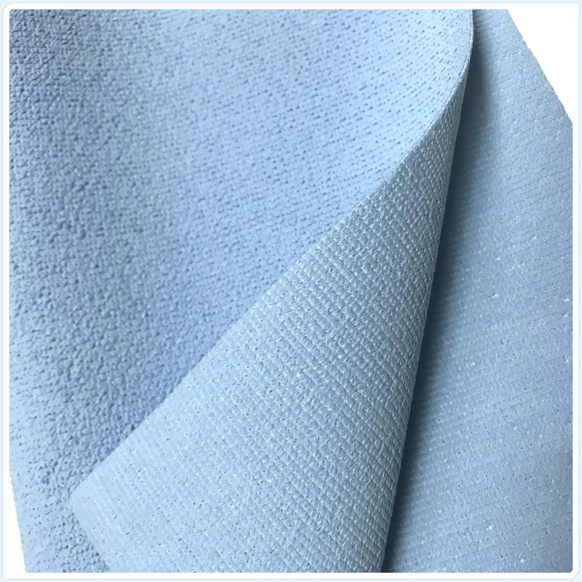 
300gsm Blue color microfiber terry towe with pu coating 