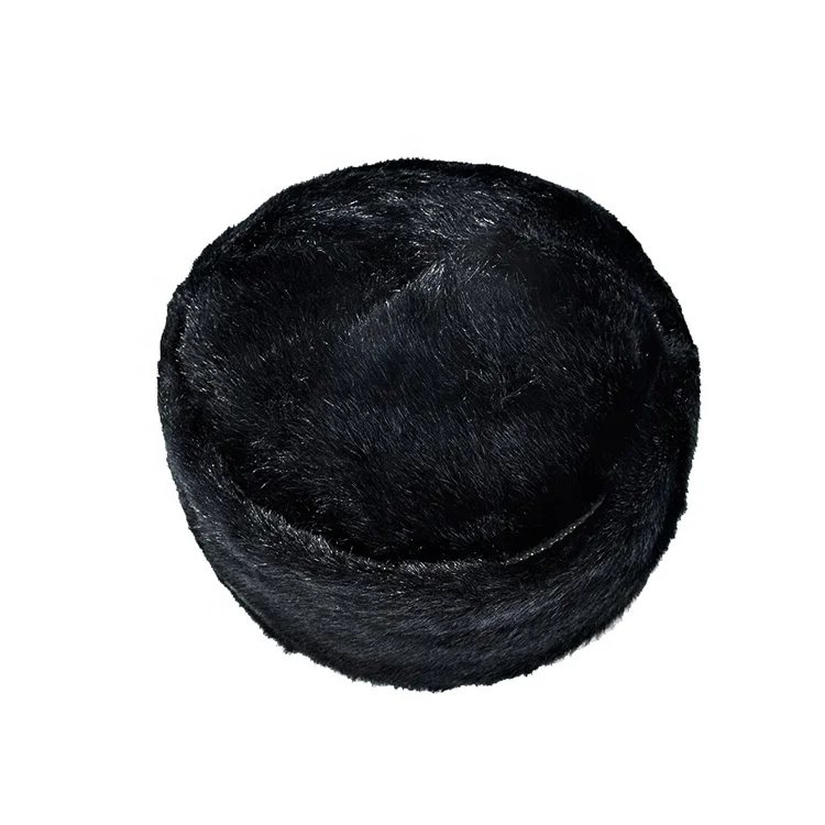 Custom Winter Warm Wool Skull Cap Rabbit Russian Style Fashion Cuffed Fur Winter Hat Beanie