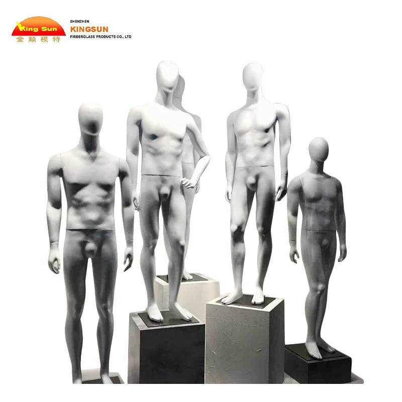 Faceless window display glass fiber fashion male mannequin black man torso decorative