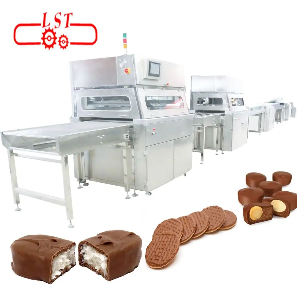 Chocolate Coating Machine For Wafer Biscuit Stainless Steel lab scale enrober chocolate