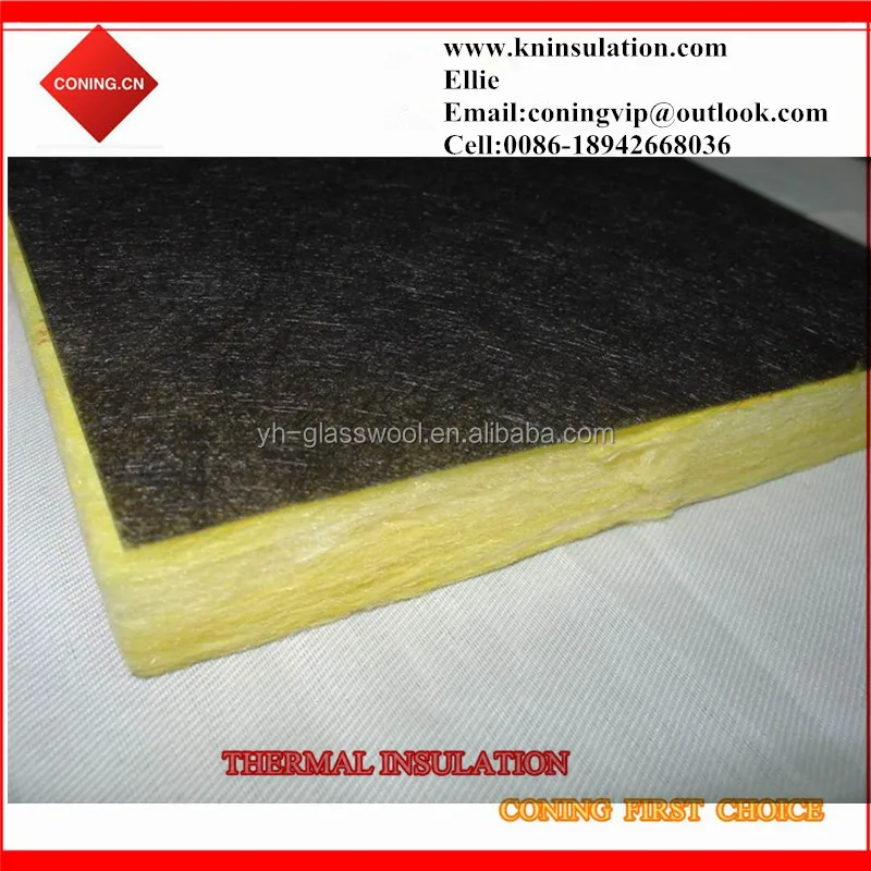 Acoustic and soundproof Glass wool with black veil