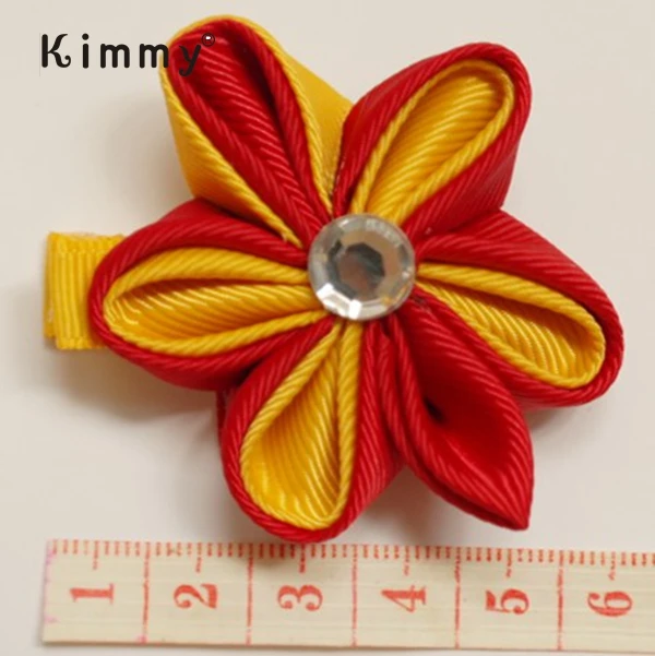 Customized Japanese Ribbon Kanzashi Flower Hair Bow Clip - Buy Ribbon Flower Hair Bow Mini Hair Clip