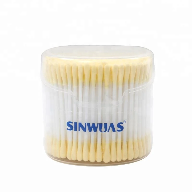 Colored cotton plastic stick environmental soft smooth swab with cotton