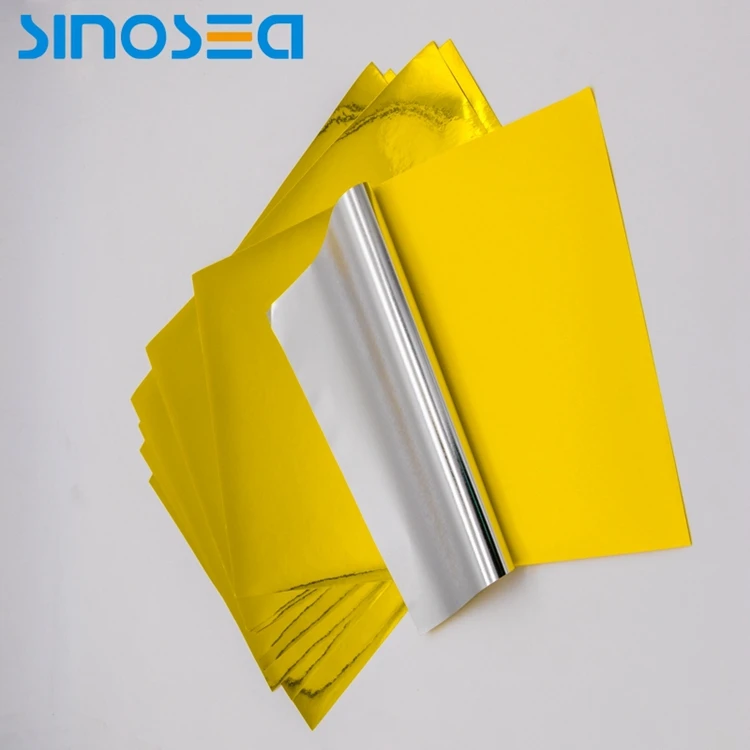 25/50/80Mic Glossy Gold/Silver PET Vinyl Self Adhesive Film Sticker