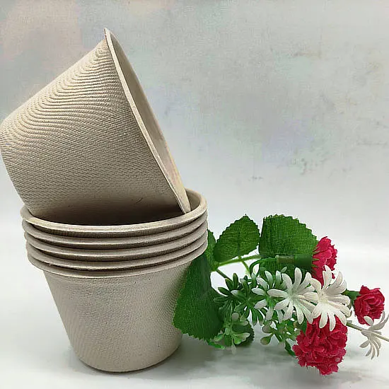 
Compostable Paper Pulp Cup Ice Cream Bagasse Cups 140ml 