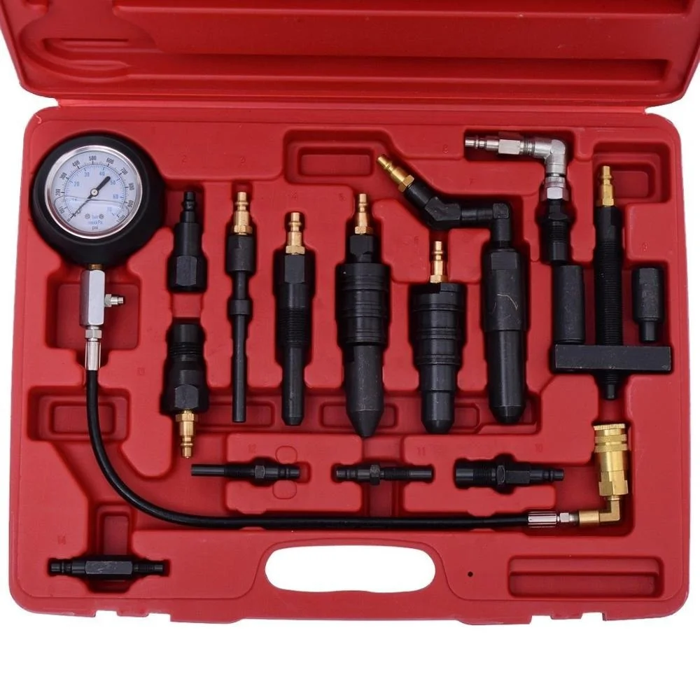 Diesel Engine Compression Gauge Tester Cylinder Pressure Test Set Kit