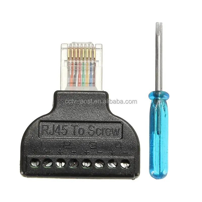 RJ45 Converter Block Screw Terminal Ethernet Adaptor Male To 8 Pin AV Terminal Screw Adapter Plug