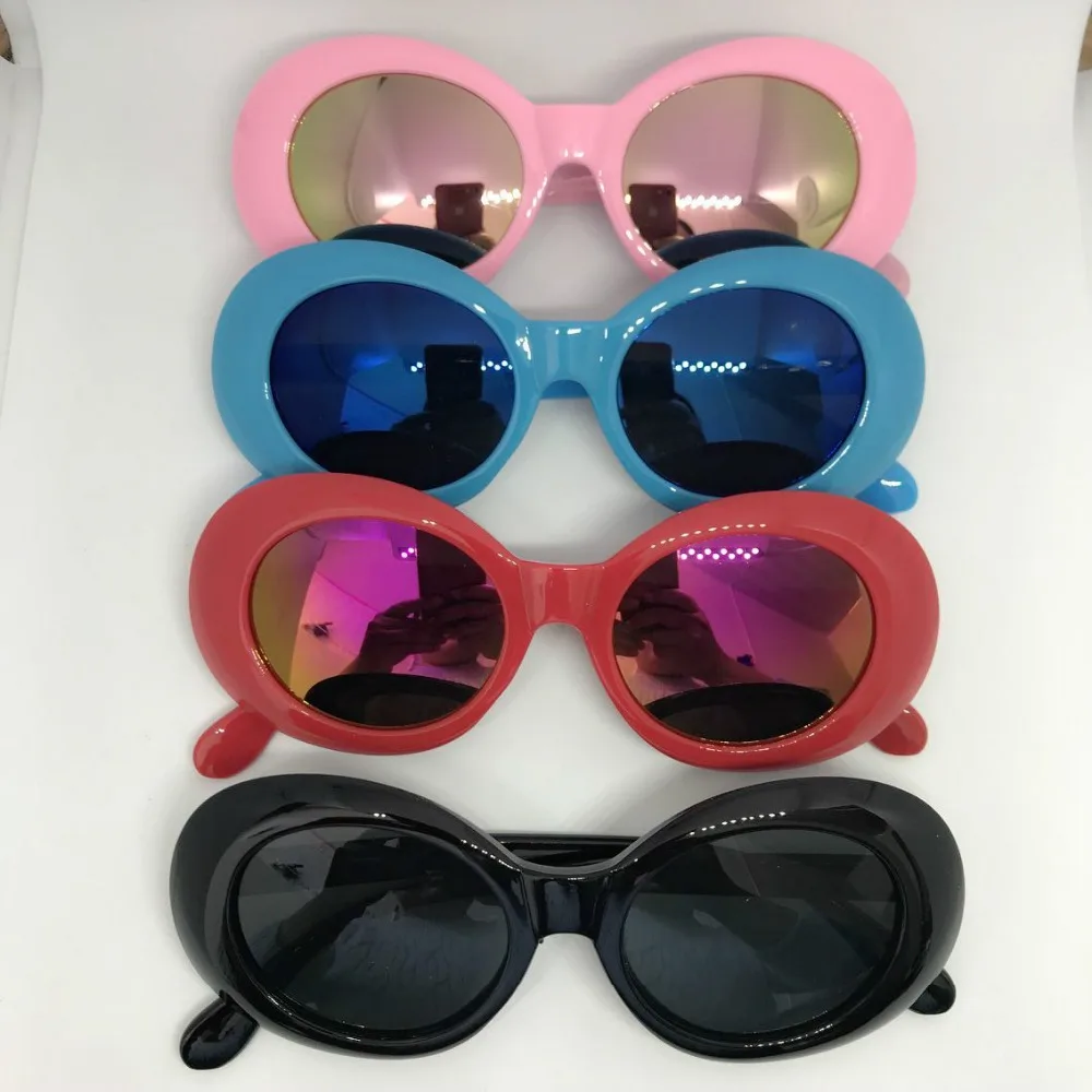 Fashion 90S Retro Oval Sun Glasses Custom Logo Unisex Vintage Kurt Cobain Kids Sunglasses 2018