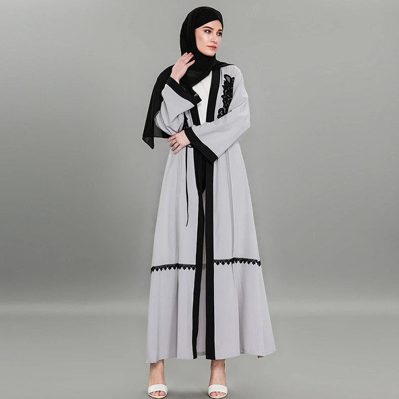Modern Traditional Islamic Clothing Abaya Most Beautiful Fashion Embroidery White Kimono Abaya