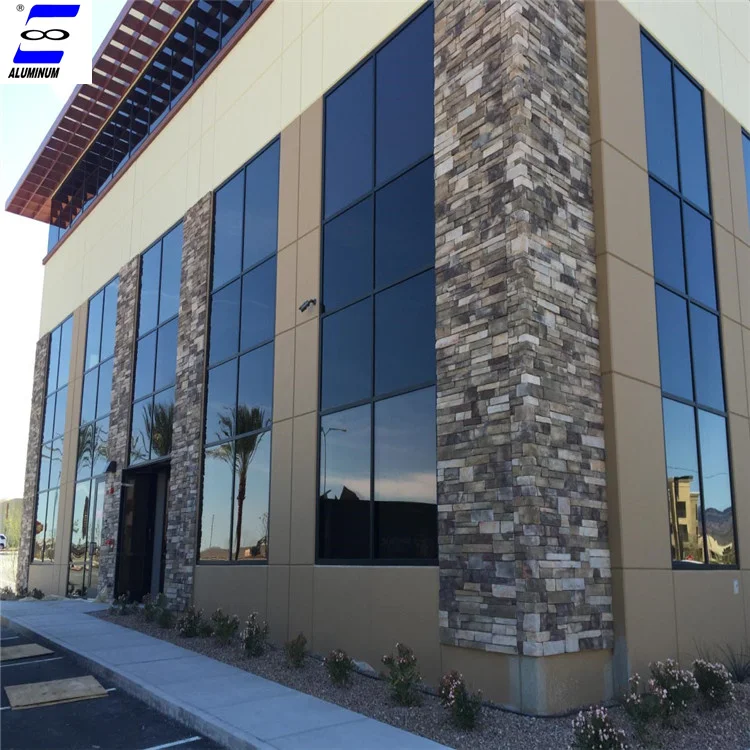 
Building exterior facade reflective glass curtain wall system 