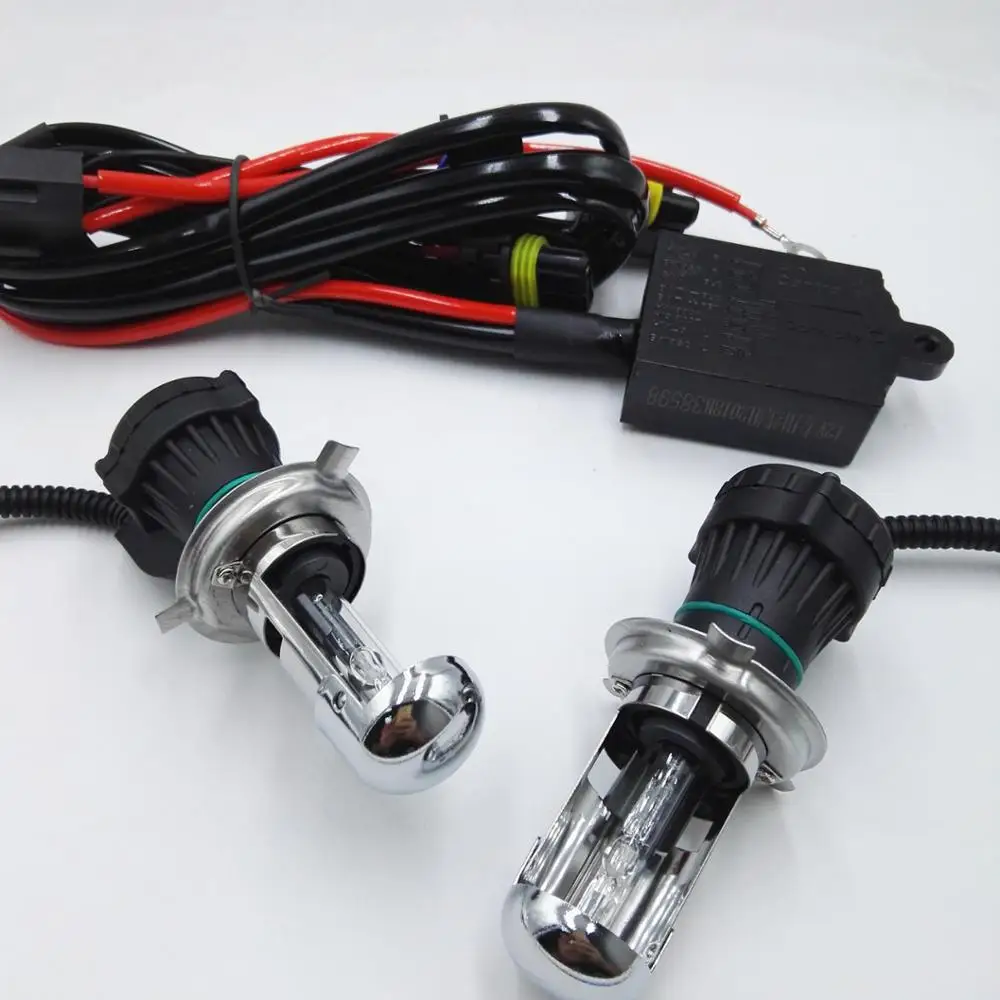 
H4 Hi/Lo hid xenon headlight high low beam 35w with big waterproof relay harness wire fits all HID xenon bulbs 