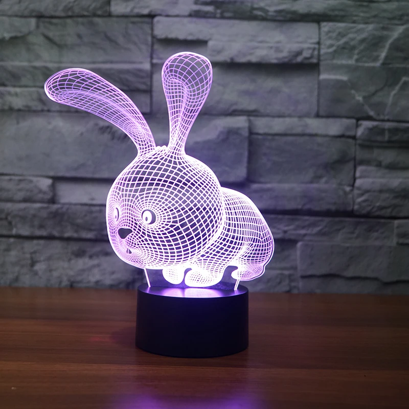 2017 Lamparas 3D LED Night Light Mood Lamp for Holiday Lamp 3D Bulbing Light USB Wood Color Changing FS-3323