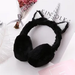 Children Unicorn Earmuffs Winter Warming Ear muffs Girls Cute Ear Warmer Outdoor Cold Protection Plush Earmuff