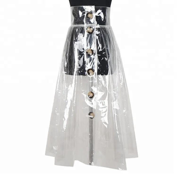wholesale 2018 new fashion High waist plastic transparent clear pvc skirt super popular jelly skirts for women