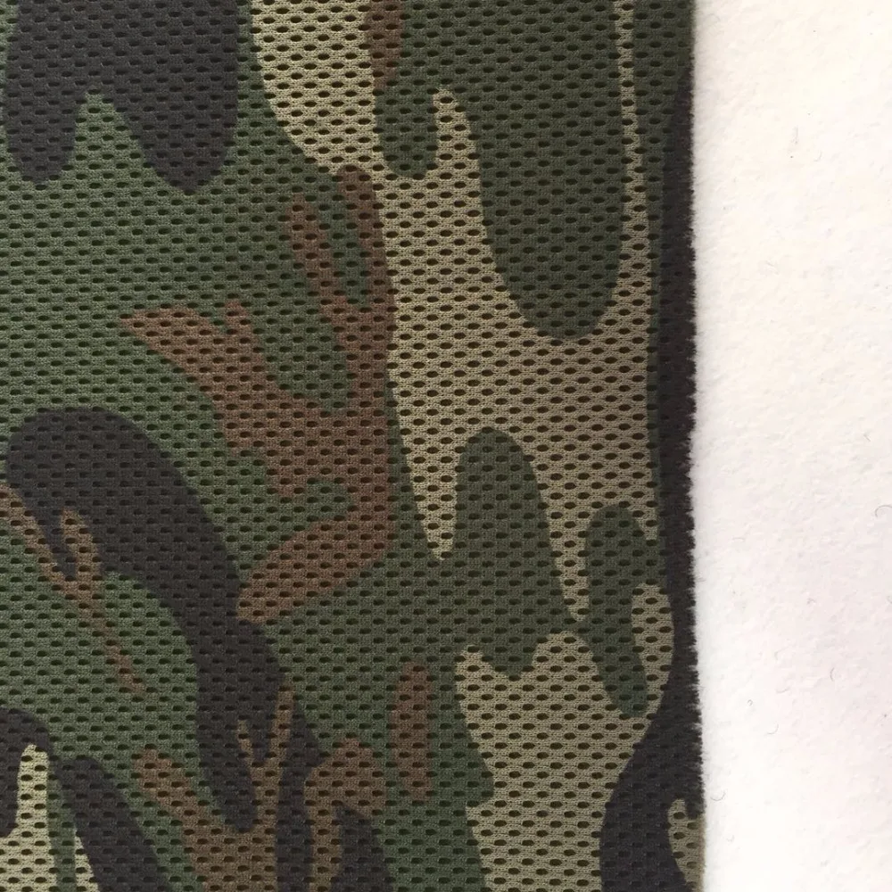 
100% polyester elastic camouflage 3d spacer mesh fabric for garment 