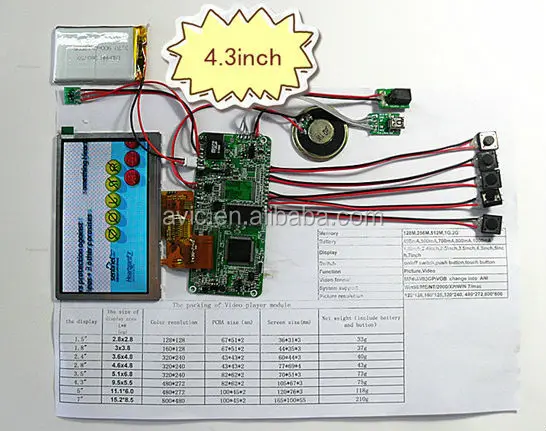 1.8 2.4 2 8 3 5 4 3 5 7 10 1 tft lcd video greeting card module video module for greeting cards