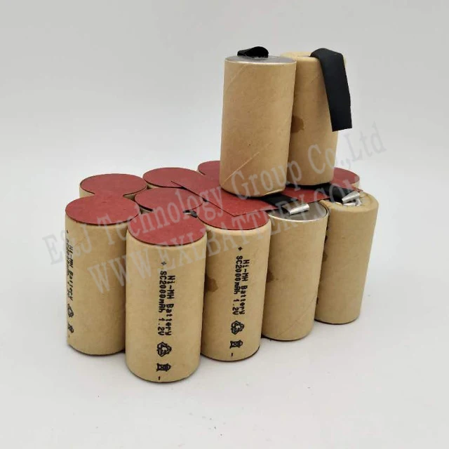 Sub C 1.2V rechargeable battery 2000mah SC ni-mh nimh cell with welding pins tab for Vacuum cleaner