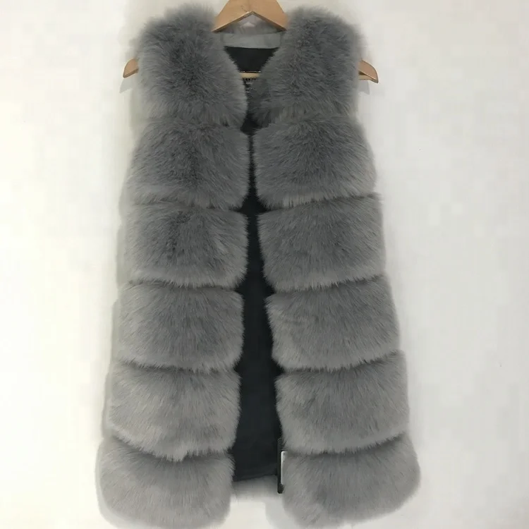 Women vest middle long certified china popular brand fur coat