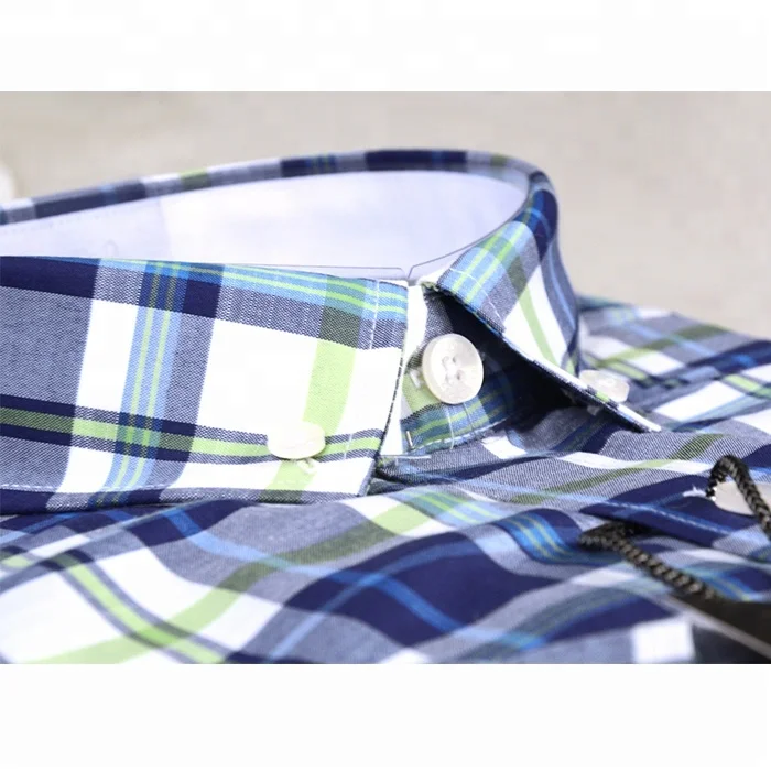 Изготовленные на заказ с коротким рукавом в клетку мужские рубашки