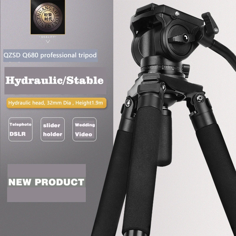 Штатив для камеры 192 см Q680, алюминиевый штатив с гидравлической амортизирующей ручкой Q90, Прямая поставка с завода, нагрузка 18 кг