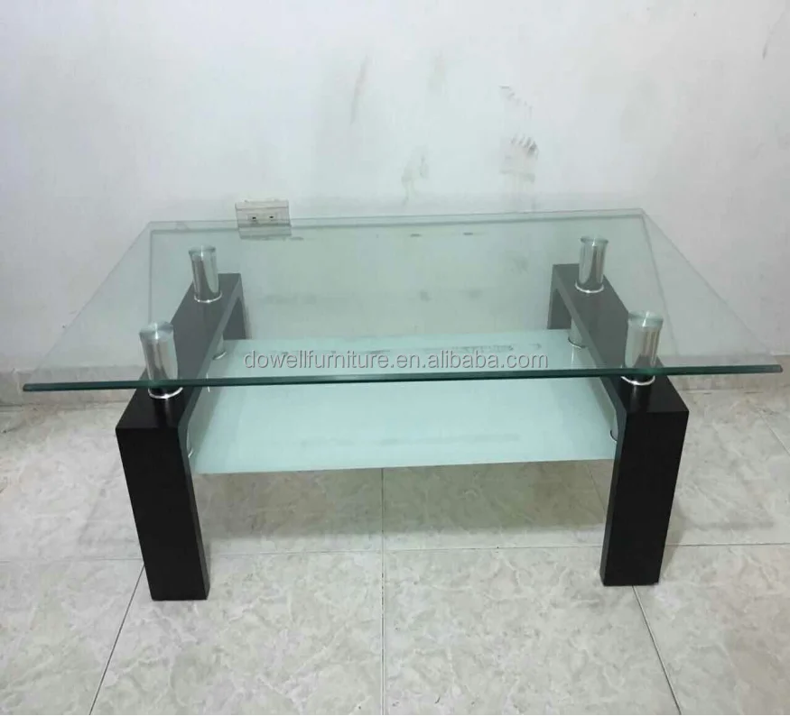 Современный журнальный столик из закаленного стекла MDF с двойным стеклянным чайным столиком DA424