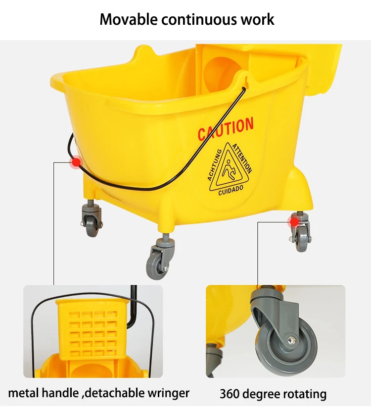 32L small mop bucket cleaning wringer mop bucket with wheels