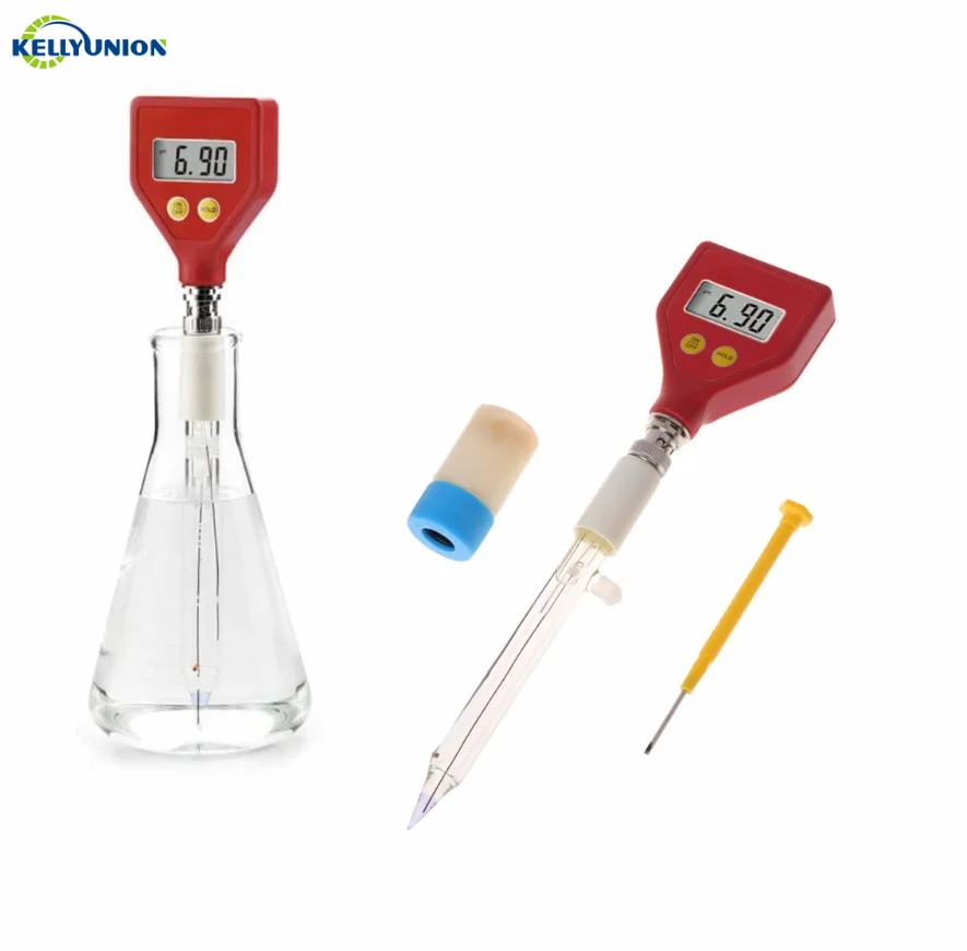 Цифровой рН-метр в виде ручки, тестер BNC, острый стеклянный зонд для сырного крема, Половина твердого фрукта, мяса