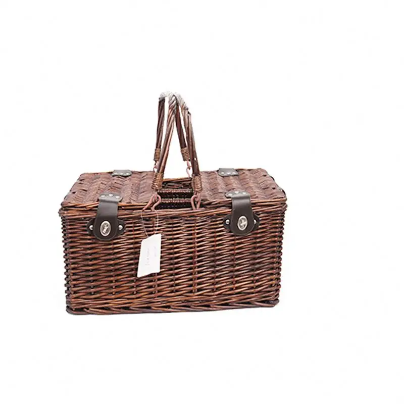 Competitive Price Willow Made Picnic Bread Baskets For 4
