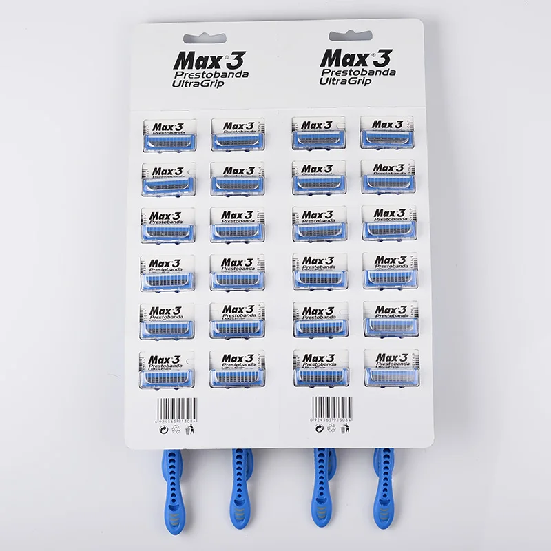 disposable Triple Blade Razor display card razor