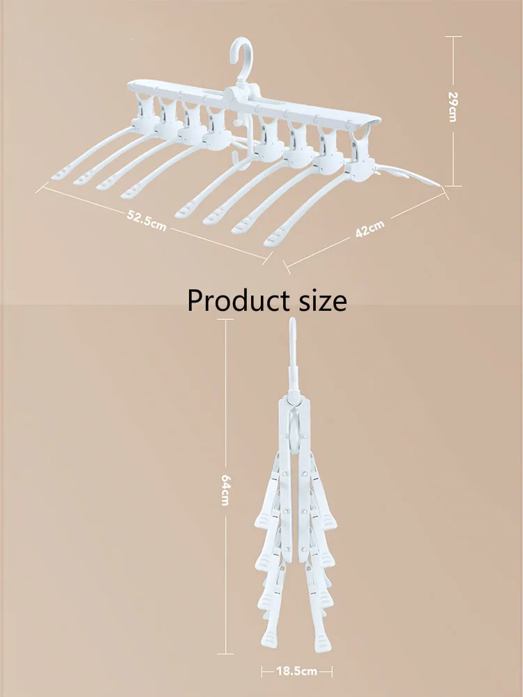 Space saving plastic clothes hanger cloth dry hanger cloth drying hanger