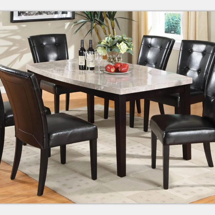 Итальянский белый доломит, круглый обеденный стол из белого мрамора