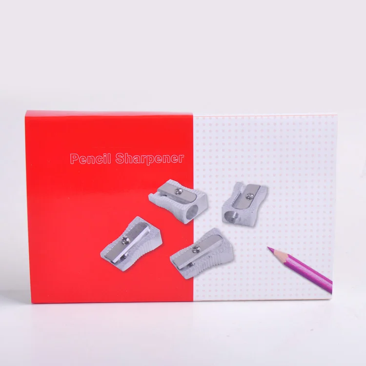 wholesale aluminium alloy 1 hole steel blade 24 pack metal pencil sharpener