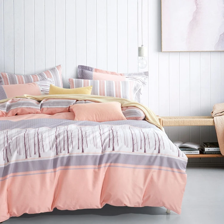 4 pcs dubai duvet cover sets 100% cotton 200t printed bedsheet set bedsheets with duvets and pillow