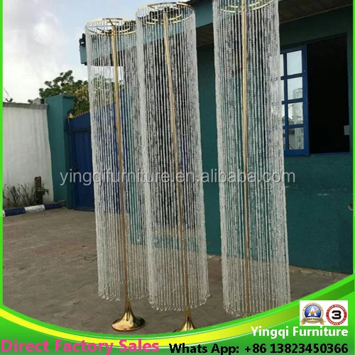 Luxury Tall Wedding Crystal Waterfall Flower Stand