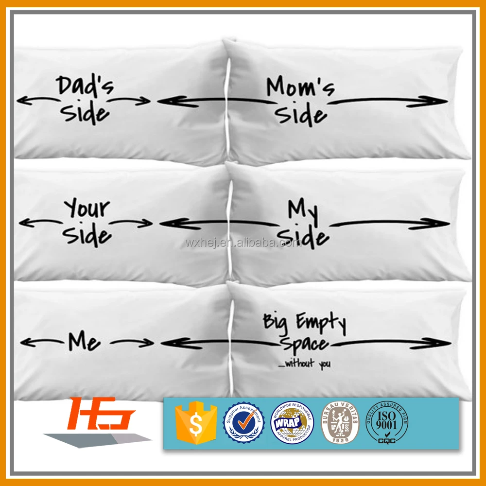 Couple pillow case, Custom pillow case, Fancy printed pillow cases