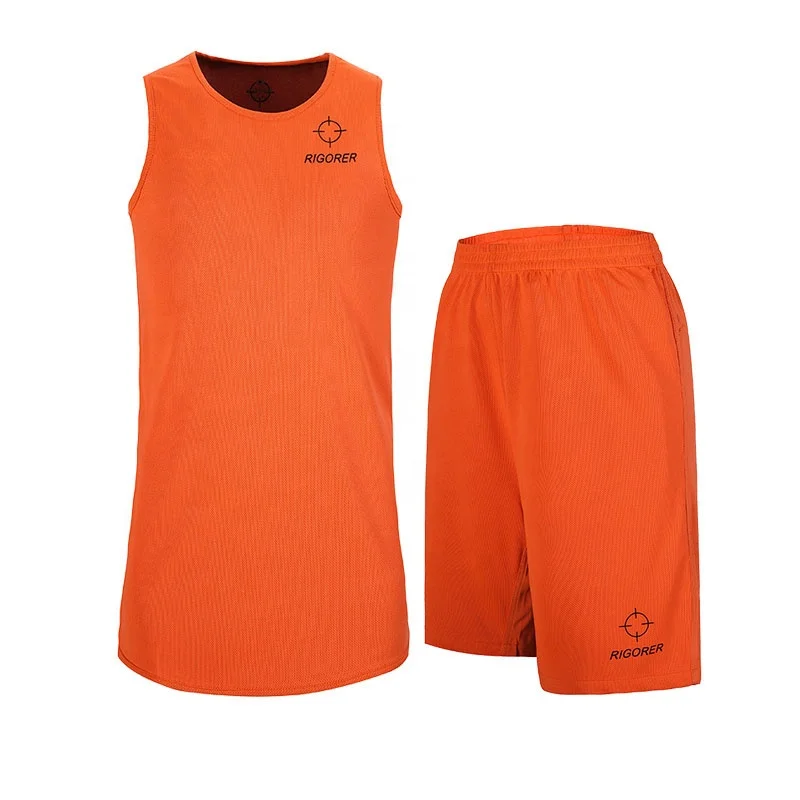 Двусторонняя Баскетбольная Униформа Rigorer для мужчин, Спортивная майка с 2 сторон и шорты из сетчатой ткани, тренировочный комплект с майкой