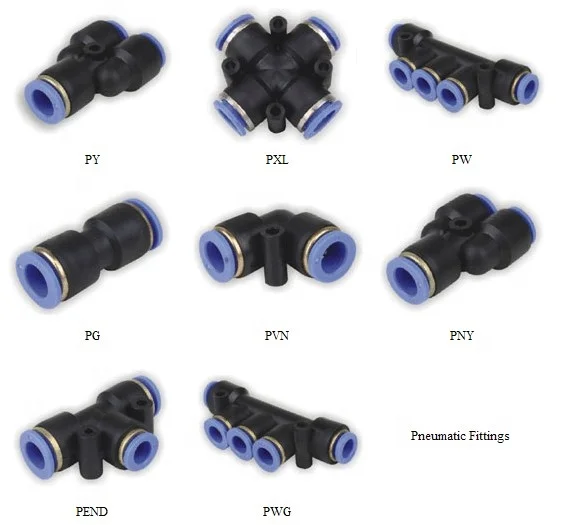 all kinds of pipes and fittings PZA4 O.D 4mm 4 way cross pneumatic union equal plastic tube connector