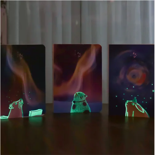 New Cute Sketchbook Drawing School Notebook 80 Sheets Paper luminous Sketch book Office School Supplies Gift