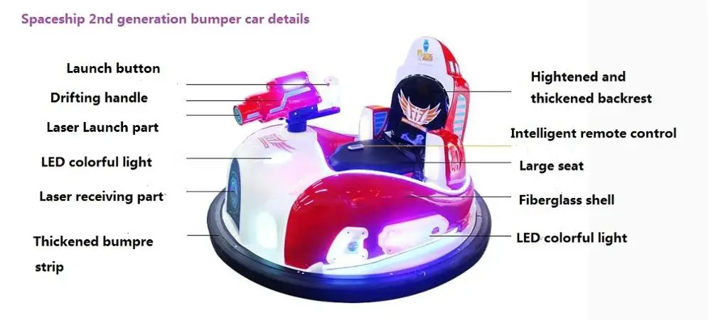 Hot Sale Amusement Park Cars Battery  Dodgem Bumper Car Drift Function Parent-Kid Ride On Car For Sale
