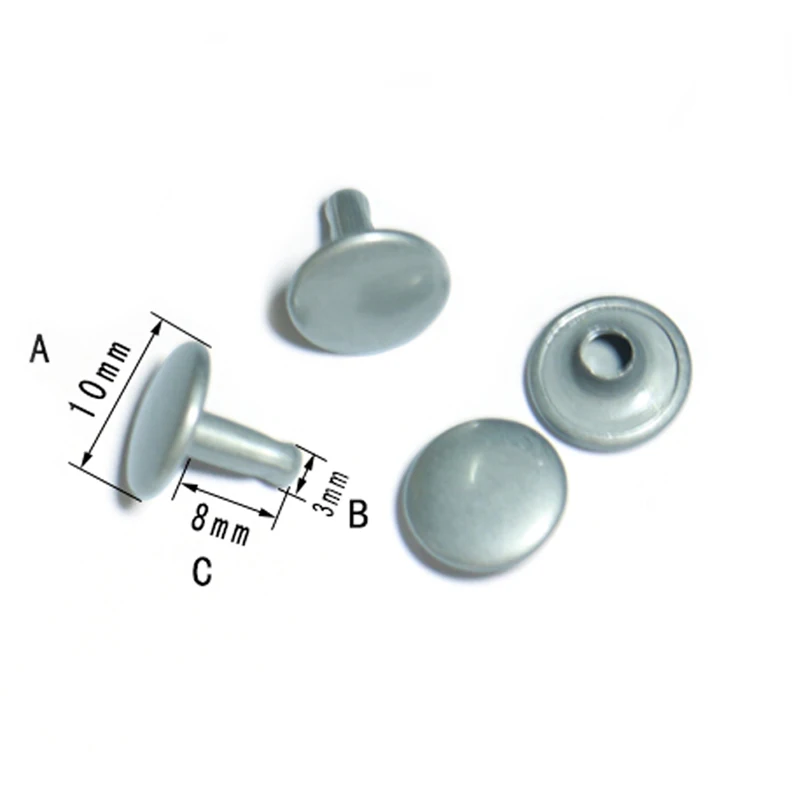 Bulk 6Mm 8X8Mm 10Mm Metal Double Cap Silver Bronze Light Gold Shoe Accessories Snap Buttons Rivets For Clothes Clothing