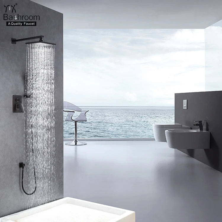 Kaiping faucet manufacturer Contemporary Matte black In-Wall cUPC Shower set bathroom taps faucet bathroom tapware