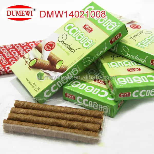 Маття ароматизированные бисквитные рулоны коробка упаковка мини вафельные палочки