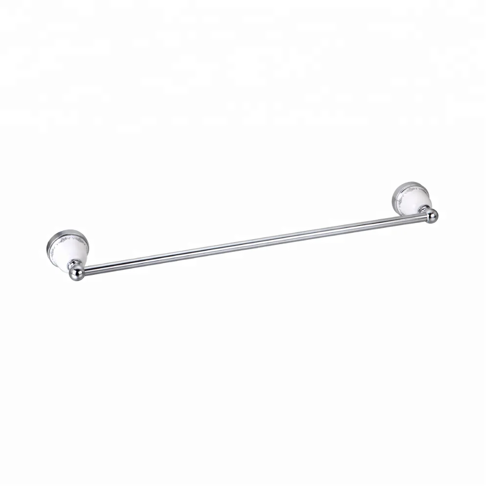 
Bath Hardware Set Wall Mounted Zinc Alloy Chrome Finishing Single Ceramic Towel Bars Rail Rack Towel Hanger 56013 