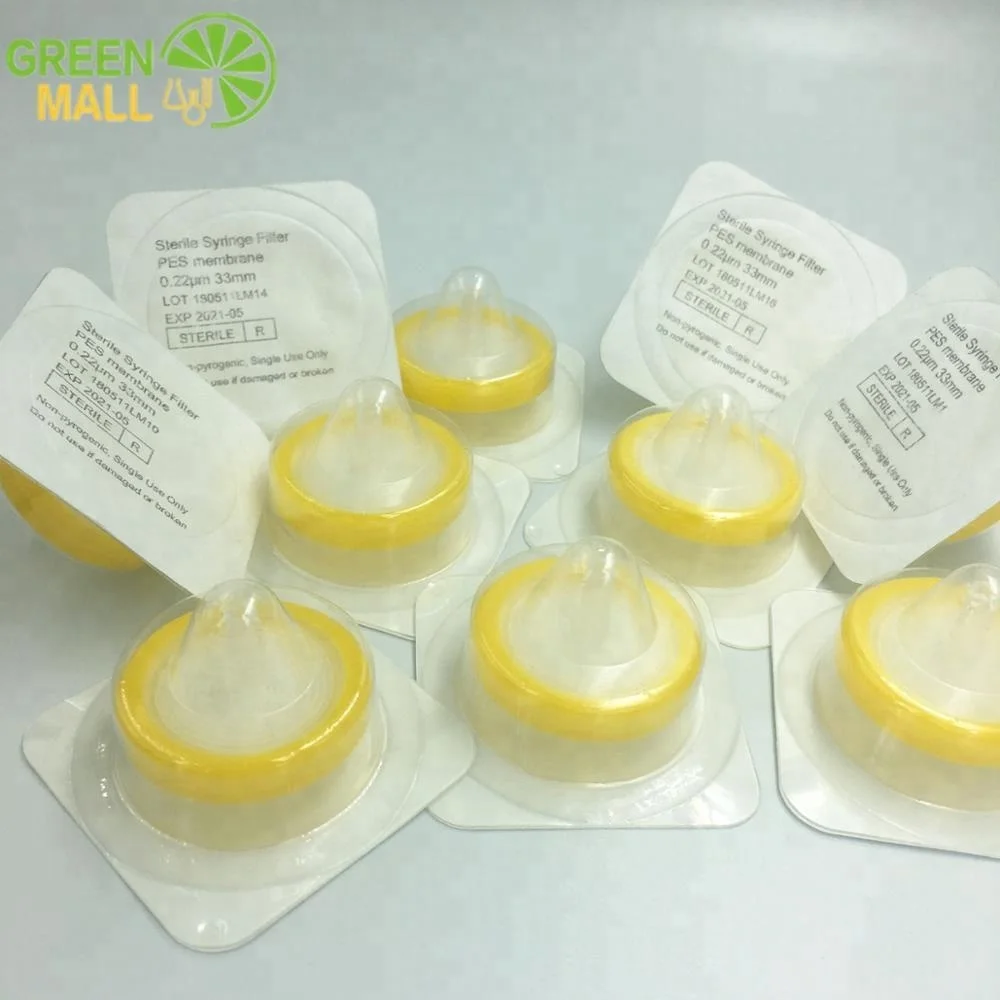 25mm 0.22/0.45um MCE Mixed Cellulose Easter aqueous biological filtration luer lock disposable Sterile syringe filters