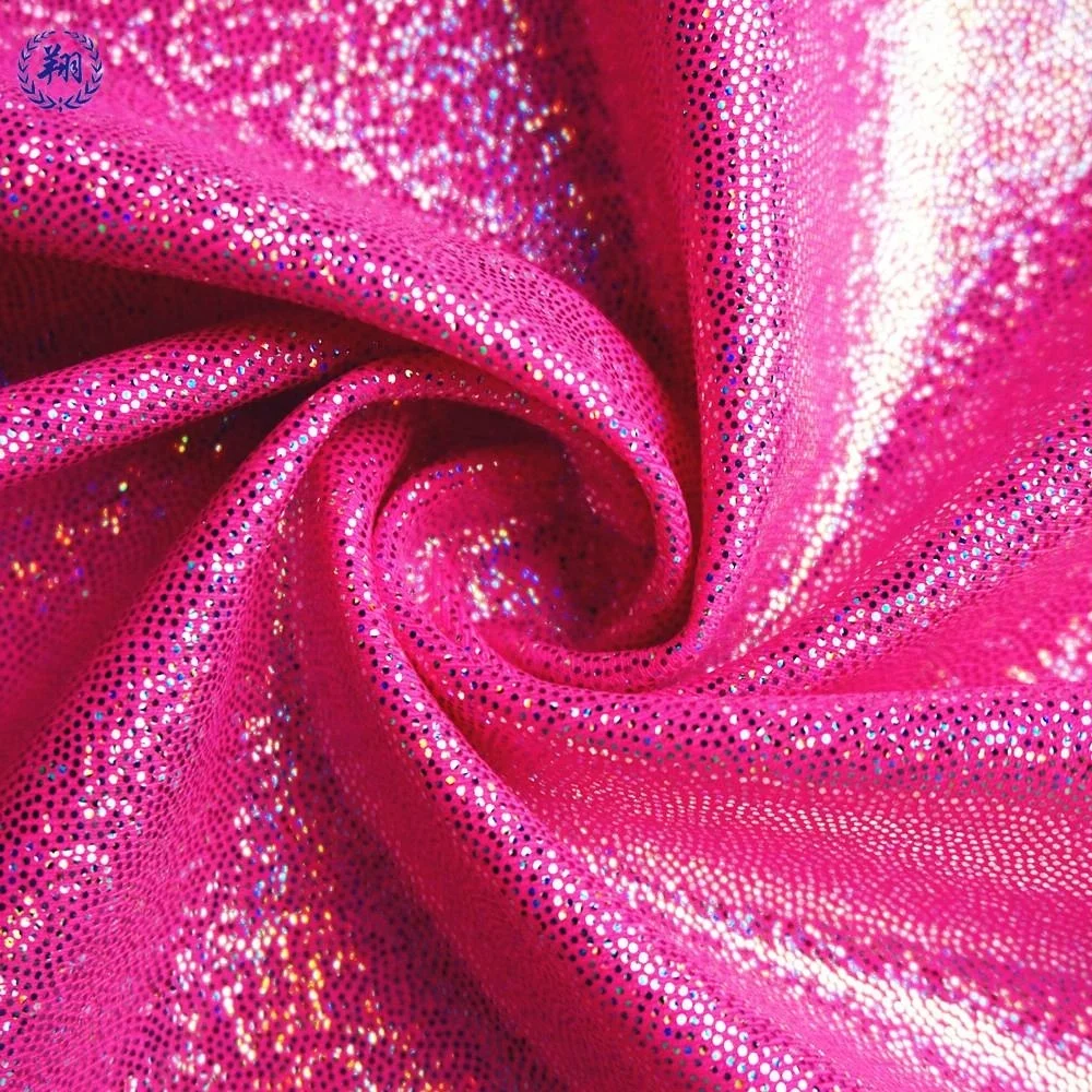 Custom Shiny Nylon Spandex Foil Print Fabric For Swimwear